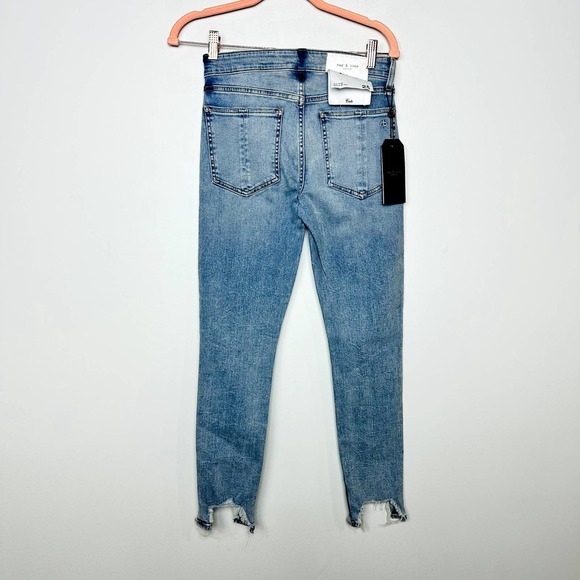 rag & bone NWT Cate Mid-Rise Distressed Ankle Skinny Jeans Thunderbird Size 25 - Picture 7 of 10